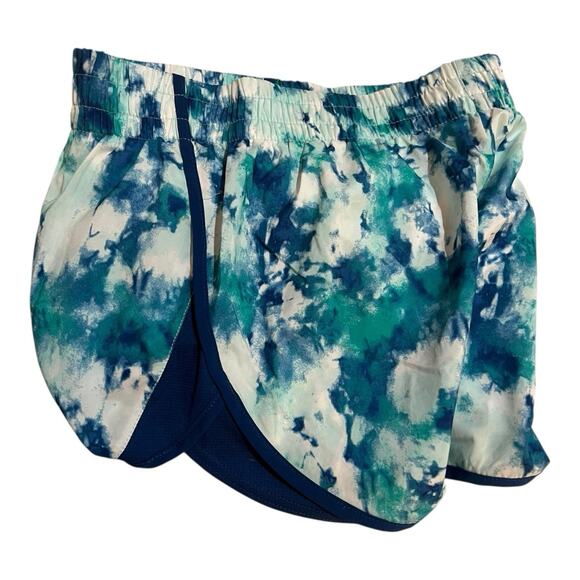 Athletic Works Girls Running Shorts Blue L 10/12 Silver Shimmer Tie Dye - Picture 9 of 10
